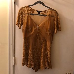 Yellow lace romper from Forever21